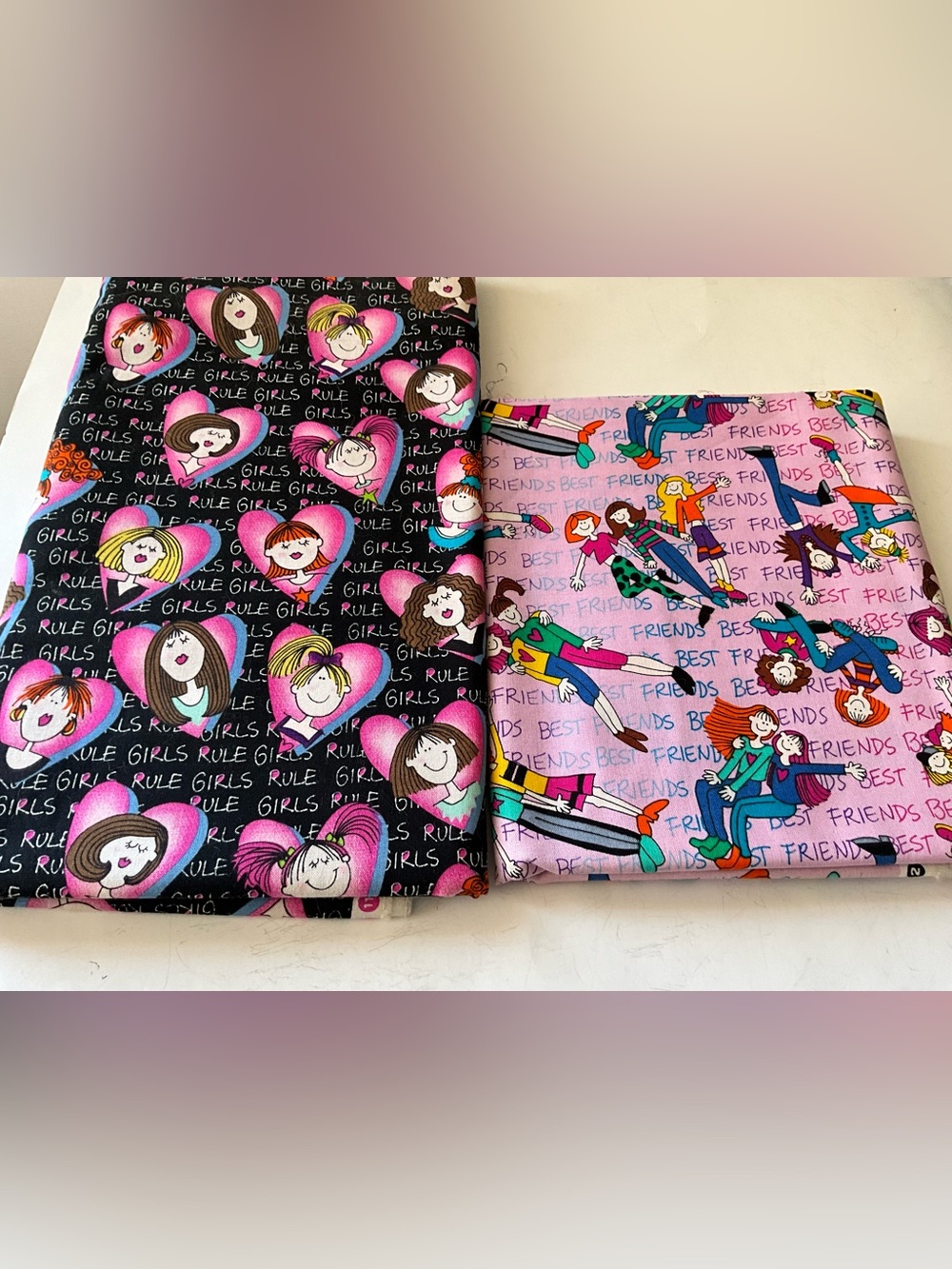Quilting Sewing VTG Material Timeless Treasures By Hi-fashion Fabrics Girls Rule